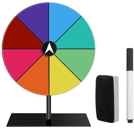 Glücksrad zum Drehen, Afenau 20cm Glücksrad zum Selbstgestalten mit Radiergummi und Markierstift, 8 Steckplätzen Drehrad Glücksrad, Lucky Wheel für Lotteriespiele, Karneval Party, Verkaufsförderung