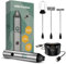 Hexxa Handheld Milk Frother, Rechargeable 3 Speed Electric Whisk with 3 Whisks, Charging Stand and USB Cable - User Guide and Recipe eBooks Included - Powerful & Durable with Long Lasting Battery