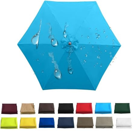 Miecoae Toldo de Recambio de Sombrilla de 2.0/2.30/2.50/2.70/3.0m Tela para Sombrilla para Patio 6/8 Varillas Exterior Tela Toldo Repuesto(Ww20,6 Ribs- 6.5 FT 200 cm)