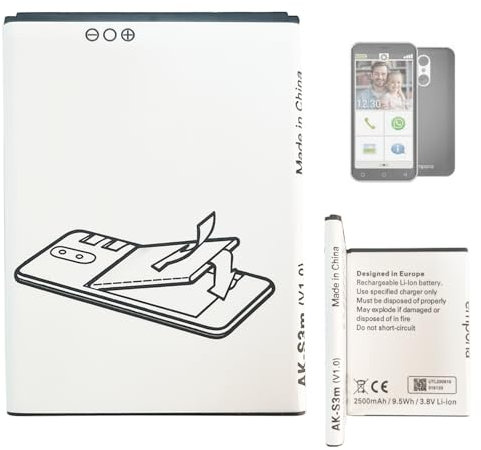Aousavo AK-S3m (V1.0) ersatz akku Kompatibel mit Emporia SMART 3 mini,SMART 4 Smartphone, Supereasy SE,Emporia Supereasy Senioren Handy AK-S3m Telefon AKKU