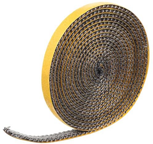KITANDOVE 1 Rolle Schwarzes Flachseil zur Ofentürabdichtung Log-Brenner-Seildichtung Kaminverkleidungssatz kaminofen ersatzteile dichtungsband für kaminofen Dichtungsmaterial Kamindichtung
