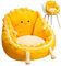 Mimoqk Comfy Seat Cushion, Soft Chair Cushion, Bedroom Floor Cushion, Gaming Floor Chair, Cute Egg Chair Cushion Floor Soft Seat Cushion with Back Support for Gaming and Reading in The Bedroom