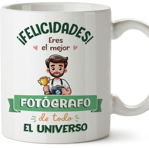 MUGFFINS Tazas para FOTÓGRAFO hombre - En Español - Mejor Universo Trofeo - 11 oz / 330 ml - Regalo original y divertido