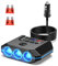 Cargador de coche, distribuidor 7 en 1, 120 W, adaptador USB para encendedor de cigarrillos, con 3 enchufes y 4 puertos USB, adaptador de 12 V/24 V para GPS, iPhone, Samsung Galaxy
