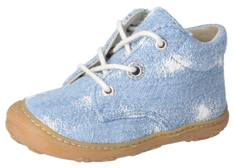 RICOSTA Mädchen und Jungen Stiefel Blue, Kinder Lauflernschuhe, Weite: Mittel, lose Einlage, Klettstiefel, Booties, Jeans (140), 23 EU