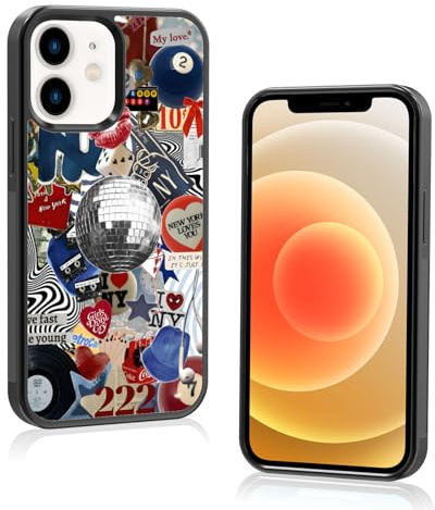 Axulimin Cute Trendy New York Coquette Collage Aesthetic Phone Case for iPhone 12 Mini Case for Teen Girls Women Kids Girls - 5.4Inch