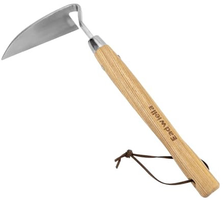 Eadwiella Gartenhacke aus Edelstahl, Gartenwerkzeug, Ideale Gartengeräte zum Entfernen von Gras, Lösen und Moos, Länge: 33,52 cm