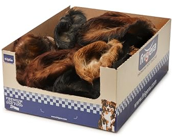 Frigera Ohren mit Muschel und Fell 25 St. 1250g – Natürlicher Hundesnack, Gluten- und Getreidefrei, Langanhaltendes Kauen