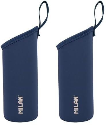 MILAN® Funda Protectora de Neopreno para Botellas isotérmicas de 0,59 l, Serie 1918, Azul Marino (Paquete de 2)