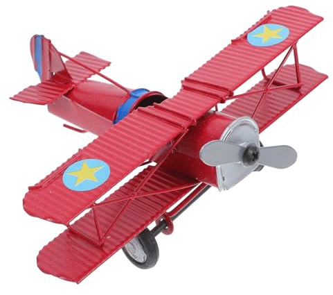 Zerodeko Vintage Iron Airplane Model Metal Plane Toy for Children Vintage Decor for Home Airplane Keepsake