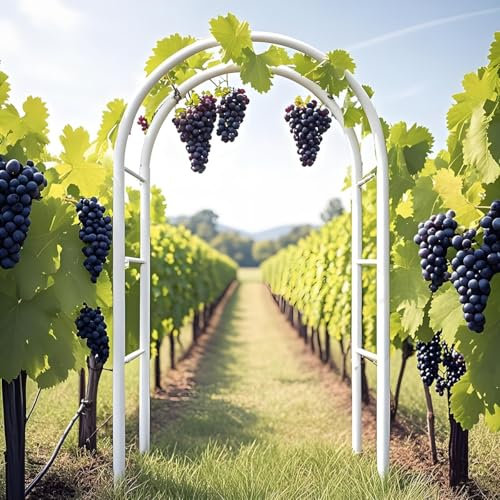 Rosenbogen Rankhilfe Gartenbogen, Freistehend Stabil Metall Rankbogen Rosenhilfe, 120 140 180 200 220 240 250cm Rosen Torbogen, Rankgitter Spalier Für Hochzeit, Garten, Balkon(White,W1.2 x H2.20m)