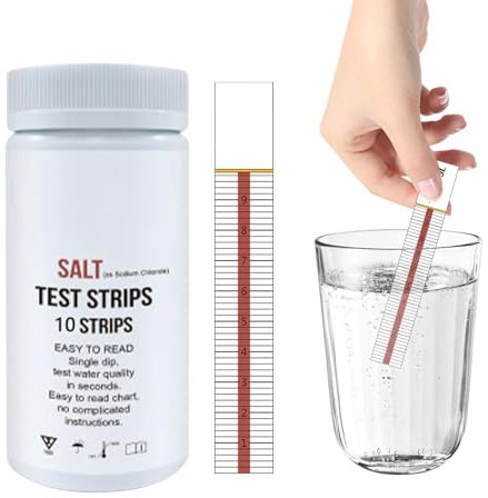 10 Tiras Reactivas De Sal Para Piscina Y Spa, Prueba Sal Piscina, Tiras Reactivas Salinidad, Pruebas De Calidad Del Agua Kits De Análisis Contenido Cloruro Sodio, Rápido Preciso, Simple Conveniente