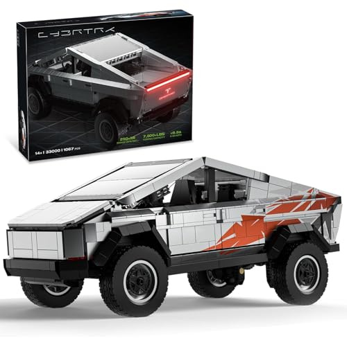 TOY PLAYER Technik Supersportwagen Bausteine Sets, 1067PCS Truck Modellauto Bauset Klemmbausteine, Auto Modell Bauklötze Rennwagen Bausatz Modell, Kompatibel mit Lego Set,STEM Trucks Spielzeugauto