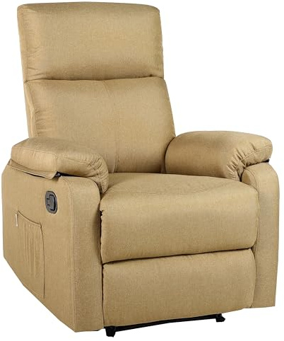 ECODE® Fauteuil Relax Repos Reclinable Manuel en Tissu pour Salon avec Accoudoirs Rembourrés, Housses Amovibles et Lavables, Système Zero Wall avec Position