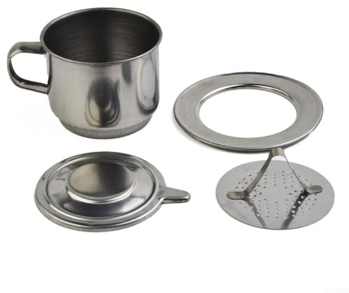Reisefreundlicher vietnamesischer Kaffeefilter, Edelstahl-Tropftopf für Kaffeegenuss (100 ml)