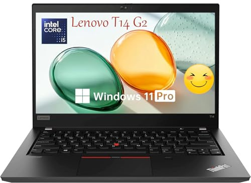 Lenovo Thinkpad T14 Gen2 Laptop, 14 FHD(1920x1080) PC, Intel Core i5-1135G7, 512GB SSD, 16GB RAM, Webcam, Bluetooth, Windows 11 Pro (Renewed)