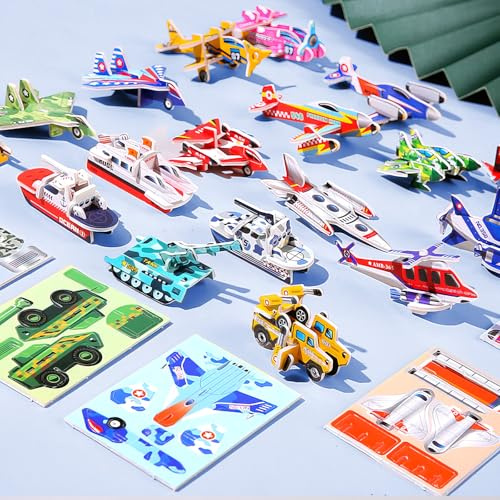 dellyy 3D Puzzle Kinder, 30 PCS Tier Puzzle Kinder, Pädagogisches 3D Mini Cartoon Puzzle (Flugzeug)