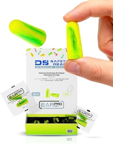 EAR PROTECT 400x Gehörschutzstöpsel 37dB - EN352-2 - Spender mit Ohrstöpsel (200 Paar) - Lärmschutz Ohrstöpsel - Ohrenstöpsel Baustelle - Professioneller Hygienischer Ohrstöpselspender für Betriebe