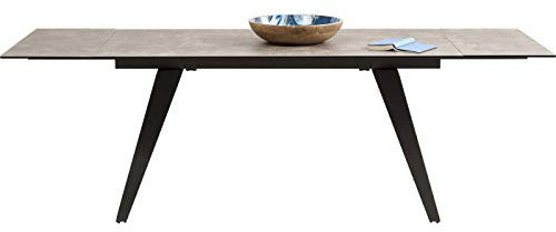 Kare Design Ausziehtisch Amsterdam Dunkel, Ausziebbarer Esstisch mit Glas-Keramik-Platte, Braun, Vergrößerbarer Tisch, (H/B/T) 76x160(40+40) x90cm, 82725