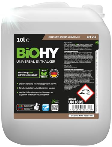 BiOHY Descalcificador universal (Bidón de 10 litros) | Universeel concentraat voor alle huishoudelijke apparaten | Compatibel met alle koffiemachines en espressomachines (Entkalker)
