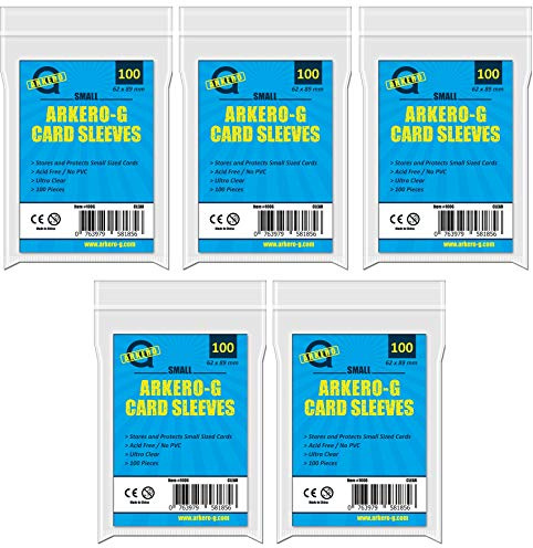 Arkero-G 500x Small Soft Sleeves - Kartenhüllen - 5 Packungen je 100 Schutzhüllen