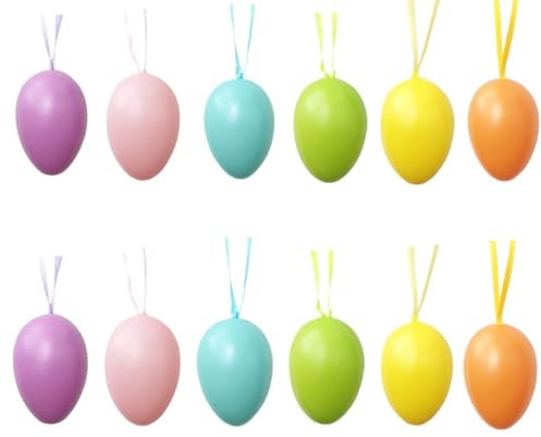 Deko Eier 6 cm 12 er Set Pastellfarben Ostereier