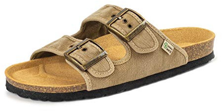 Natural World Eco - Sandalias Veganas Tintado Unisex - Algodón Orgánico - para Mujeres y Hombres a la Moda - Color Beige - 7001E