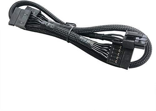 ZAHARA Câble d'alimentation SATA 6 pin to 3x SATA pour EVGA 750/850/1000/1300/1600/2000 G+ 550/650/75/850 GA 650/750/850/1000/1300 G2 550/650/750/850/1000 G3 650/750/850/1000 G5 750/850/1000/1200 p2