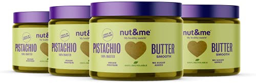 Crema di pistacchio 1 kg nut&me | 100% Pistacchio tostato | Senza conservanti o additivi | Senza glutine | Senza zucchero | Ricco di proteine | Vegano | Confezione da 4x250 g