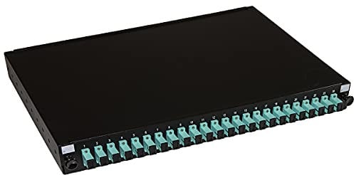 LINK LK24FOSC3 Panel de Fibra óptica de 19 Pulgadas con 24 adaptadores SC Simplex OM3, Profundidad 250 mm, Color Negro