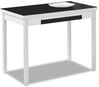ASTIMESA Mesa de Cocina, Metal, Negro, 100x60cm-extendida 150x60 cms