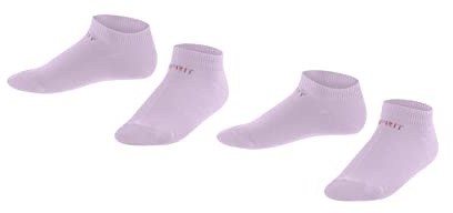 ESPRIT Unisex Kinder Sneakersocken Foot Logo 2-Pack, Biologische Baumwolle, 2 Paar, Rosa (Rose 8738), 35-38