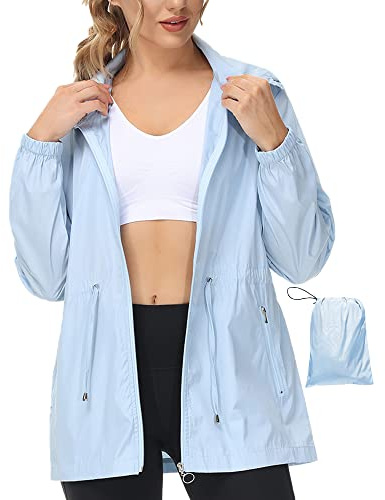 LVCBL Rain Jacket Women: Lightweight, Waterproof, Foldable - Quick Dry for Outdoor Use
