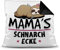 Schnarch-Kissen - mit Spruch für Mama - Mamas Schnarch-Ecke, Sabber-Kissen - Lustiges Muttertagsgeschenk, für die beste Mama, Geburtstag, Weihnachten - Farbkissen Rückseite Schwarz, 40x40 cm