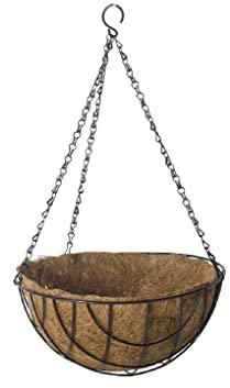 TIENDA EURASIA - Macetero Colgante de Coco, Macetas Coglantes Decorativas, Exterior, Cadena Metalica Resistente, Maceteros Colgantes Exterior (Ø 30 cm)