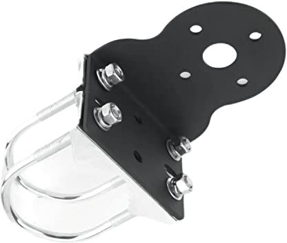 Antenna Mast Clamp with U-Bolts for Ham UHF VHF CB Cellular Trucker, Mount Bracket for N Female Type Connector, Outdoor/Attic Antenna Mounting Holder (Black)