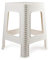 CABLEPELADO Taburete de Rattan, Taburete de Plástico, Taburete apilable, Banqueta Multiusos, Taburete Multiusos, Taburete bajo, imitación de Mimbre, 45 cm Altura x 33 cm Ancho, Blanco
