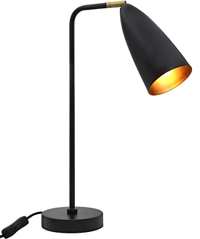 Black Pipe Table Lamp Modern Desk Lamp Adjustable Shade Brass Joint Steampunk Bedside Light H3019
