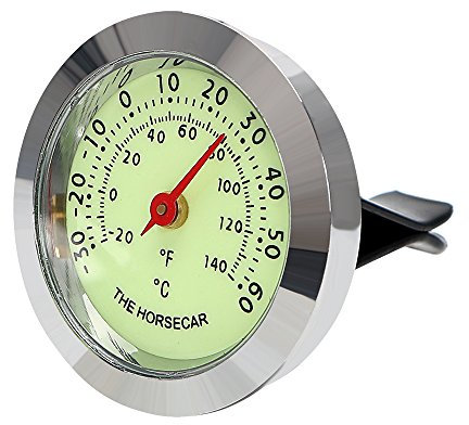 NOPNOG Auto Luminous Thermomètre hygromètre avec clip de sortie d'air pour voiture Ornements de voiture Métal plaqué (thermomètre)