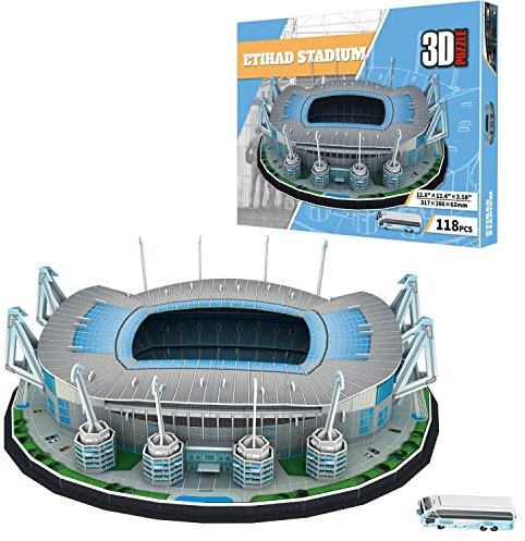 Georgie Porgy 3D Fußballstadion Puzzle DIY Spielzeug Bauen Baukästen (Etihad Stadion 118Pcs)