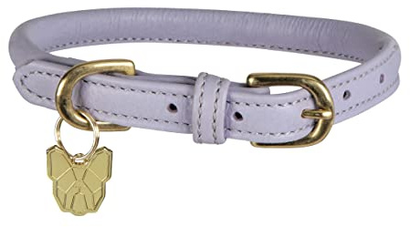 Digby & Fox Rolled Leather Dog Collar (XXX-Small, Lilac)
