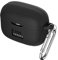 QINOUK Hülle für JBL Tune 230NC TWS, [Stoßfest] Weiche Silikonhülle, mit Karabiner, Schutzhülle für JBL Tune 230NC TWS-Schwarz
