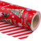 WRAPAHOLIC Wendbares Weihnachts-Geschenkpapier – Mini-Rolle – 43 cm x 90 cm – roter Weihnachtsbaum und Streifen-Design für Weihnachten, Urlaub, Party Feier