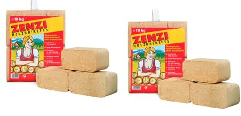 Sanitärshop Baustoffe & Sanitär Set: 2 x 10 kg Holzbriketts Weichholzbriketts RUF zum Heizen für Kamin Grill Heizung