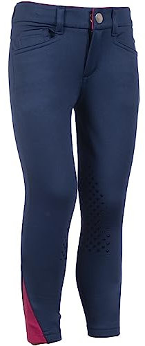 RL24 - Kinder Reithose Comfy von HKM | Reitleggins in dunkelblau | mit Silikon Kniebesatz & Zwei Fronttaschen | Kinder Reitbekleidung in Größe 140/146