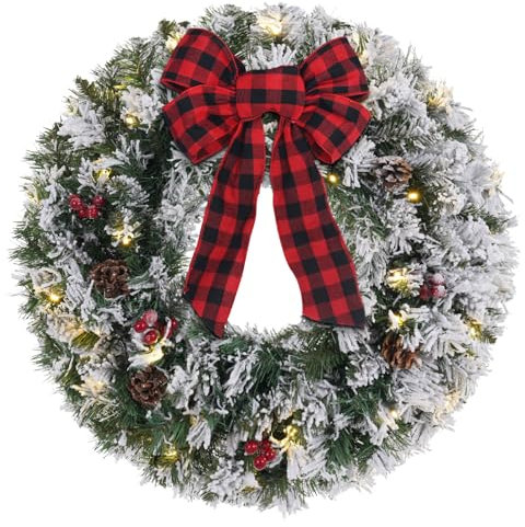 Weihnachtskränze für Haustür – DECSPAS 61 cm 60 cm Weihnachtskranz