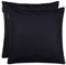 LINUM Annabell Elegant Kissenhülle 50x50 cm 2er-Pack, 100% Baumwolle, Maschinenwaschbar, Schwarz