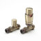 Milano Brushed Gold Thermostatic Straight Heated Towel Rail Radiator Valve TRV and Lockshield
