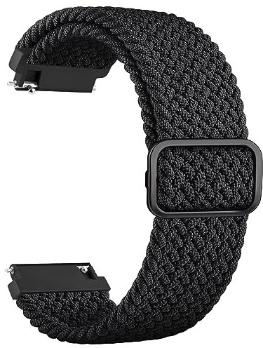 Mugust 22mm Correa para Xiaomi Mi Watch/Xiaomi Watch S1/Xiaomi Watch S1 Active/Xiaomi Mi Watch Color Sport,Nylon Elástico Ajustable Pulseras Repuesto para Mi Watch Hombre y Mujer(Negro)