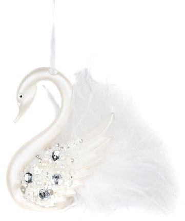 Aublinto Christbaumschmuck,Schwan-Hängeornament,Geeignet für Weihnachtspartys, Schulveranstaltungen, Büros, Einkaufszentren und Cafés,Christbaumschmuck